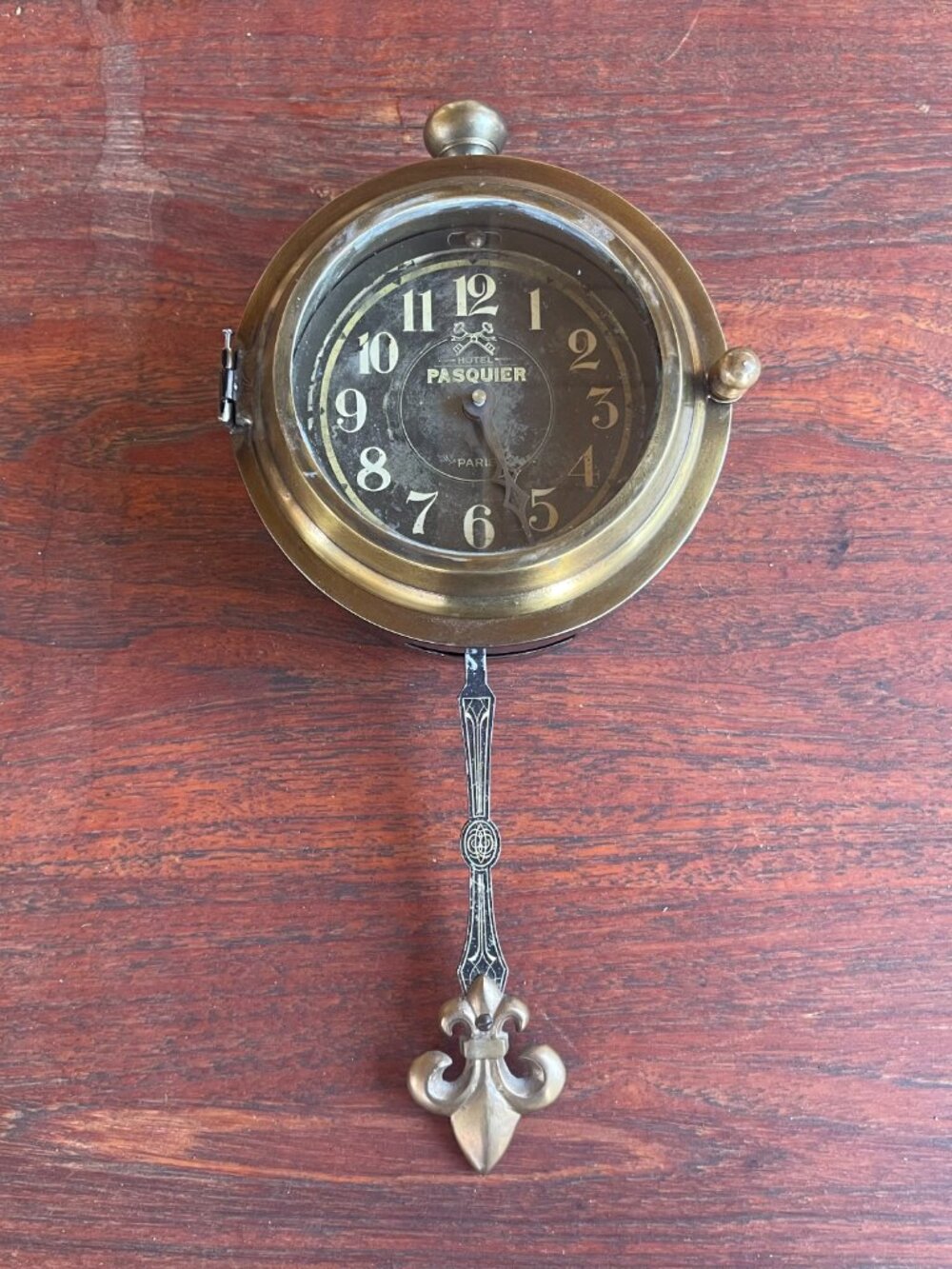 Early 2000 Decorative Battery Operated French Style Hotel Pasquier Wall Clock
